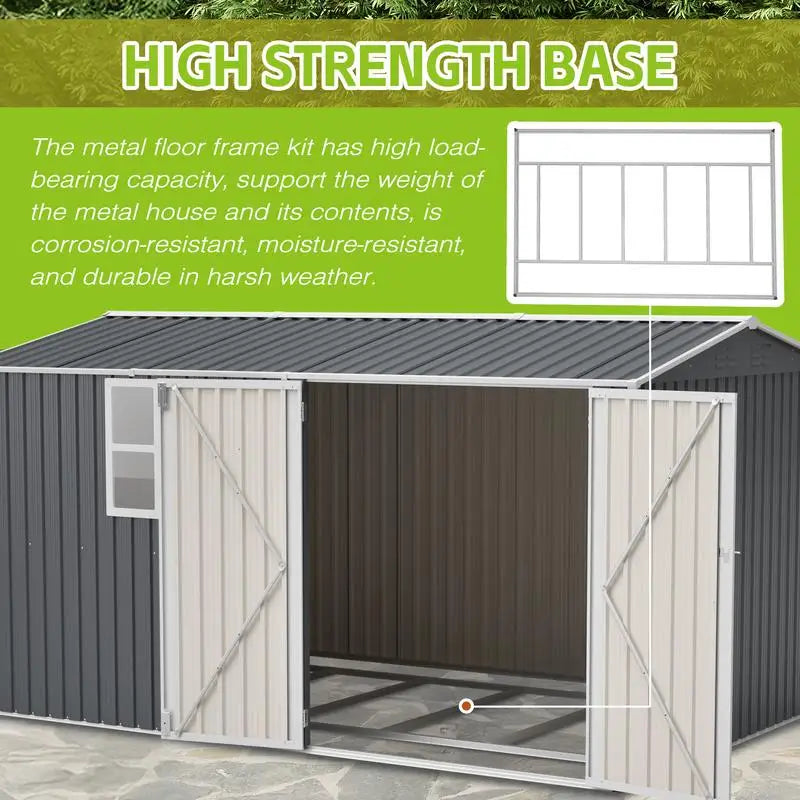 XL Heavy-Duty Steel Storage Shed w/Window & Hinged Door