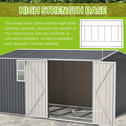 XL Heavy-Duty Steel Storage Shed w/Window & Hinged Door