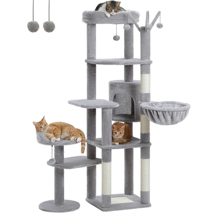 Multi-Level Cat Tree With Scratching Post and Hammock