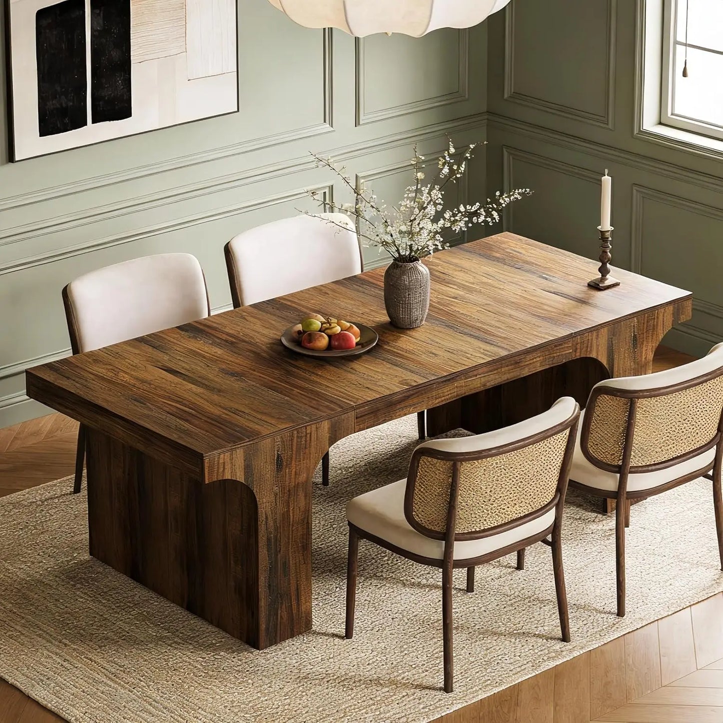 Farmhouse Modern Style Dining Table with Arch Design
