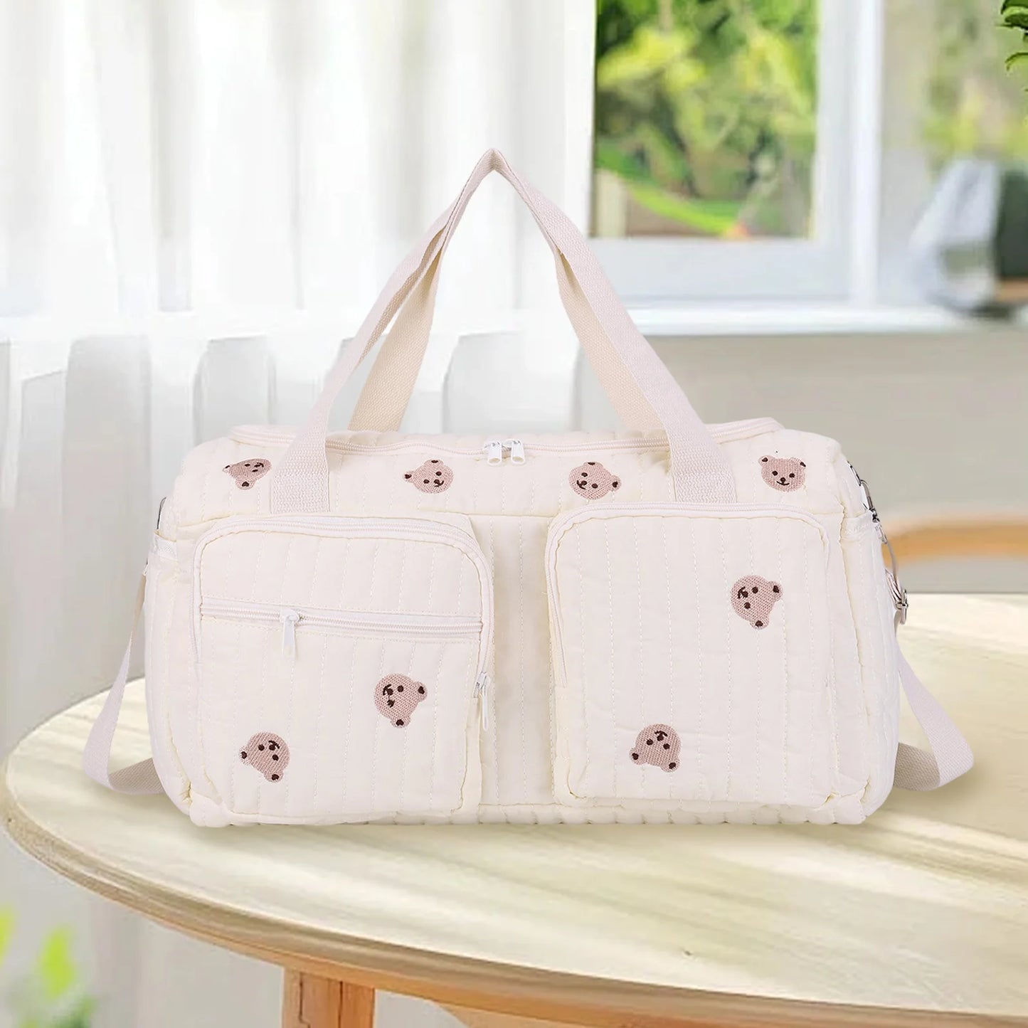 Quilted Large Capacity Baby Diaper Bag