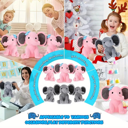 6 Pieces Stuffed Elephants, Soft, Cute
