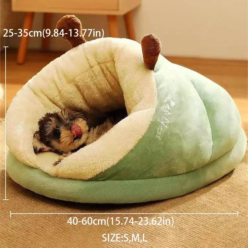 Warm Small Pet Kennel Bed, Cute Slippers Shaped, Foldable Washable