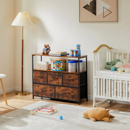 Multilayer Shoe Rack Dresser With 5 Drawers