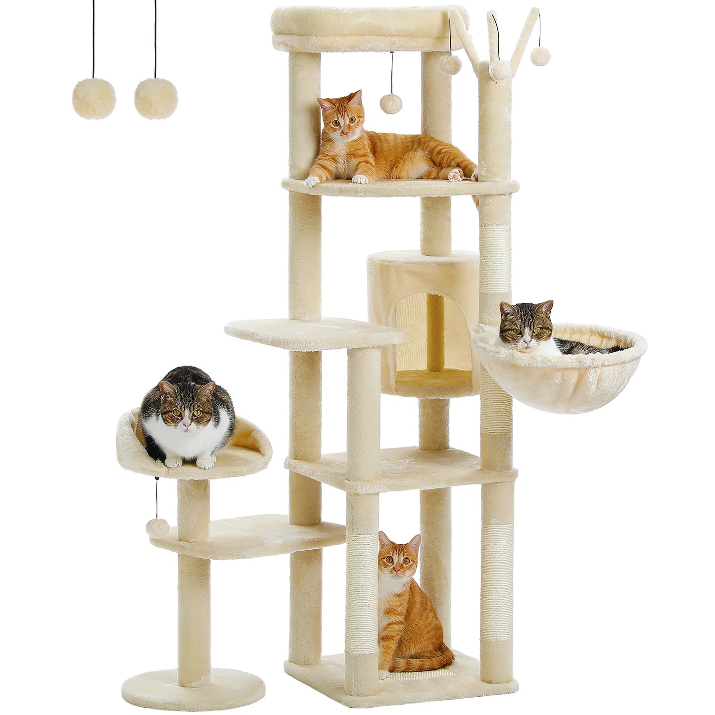 Multi-Level Cat Tree With Scratching Post and Hammock