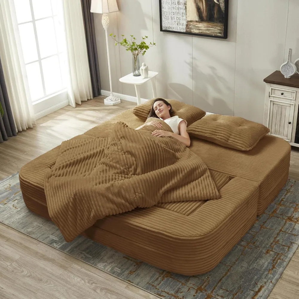 King Size Convertible Folding Sofa Bed, Corduroy Boneless