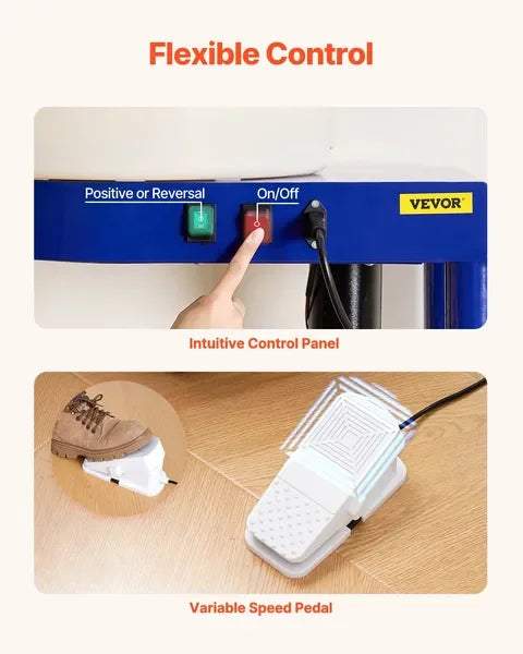 14 in Ceramic Pottery Wheel, 60-300 RPM Speed Adjustable Foot Pedal