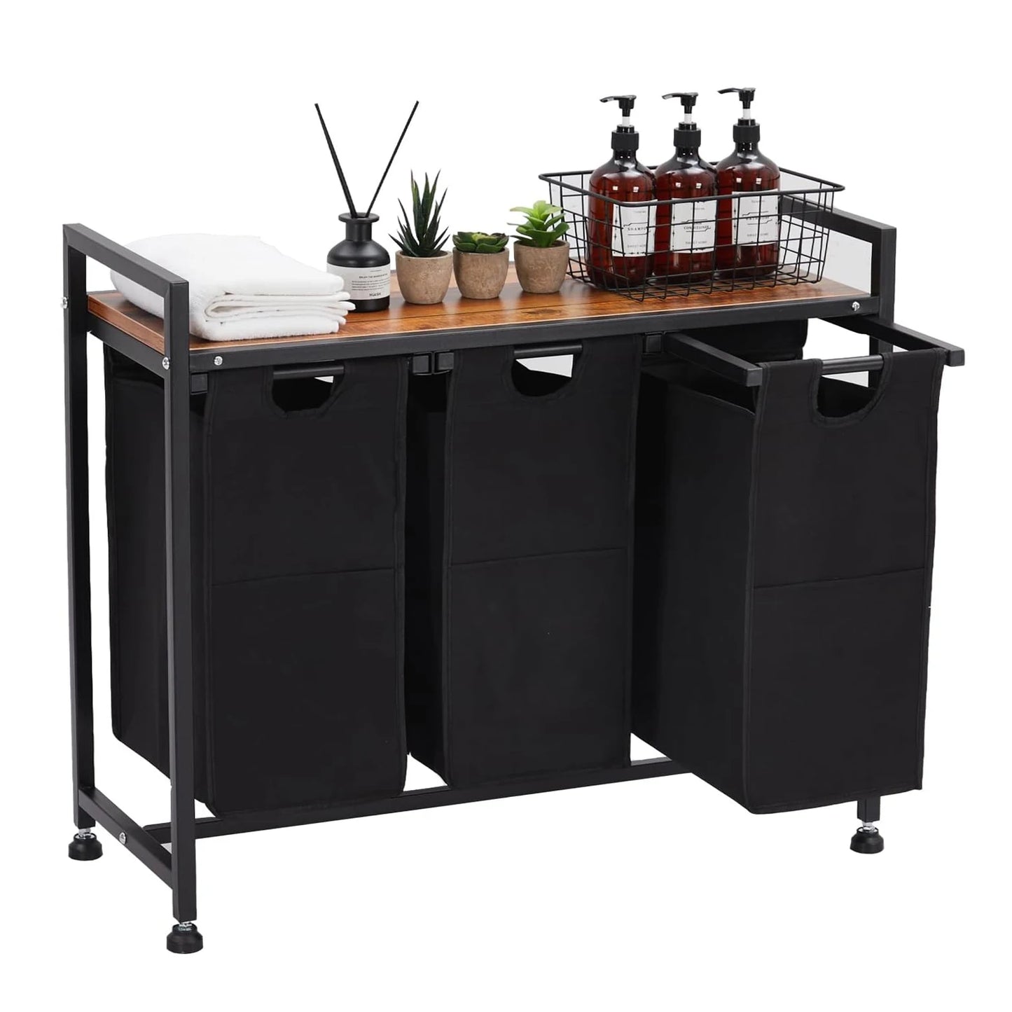 Laundry Hamper Sorter, Removable Bags & Shelf