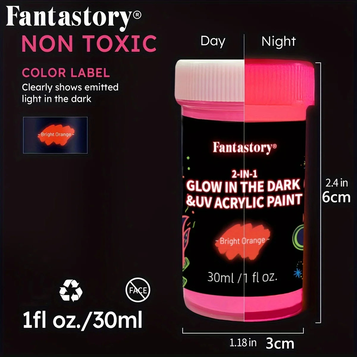 10 Neon & Glow in the Dark Acrylic Paint Set