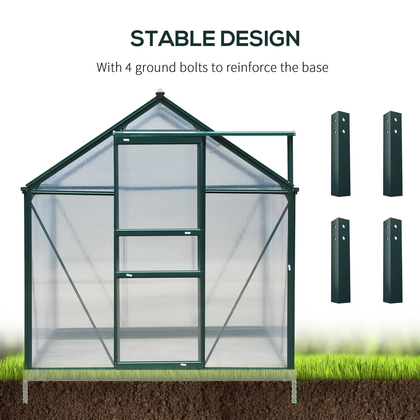 6' X 8' X 7 Aluminum Frame Walk-In Greenhouse