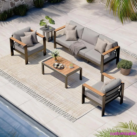 Aluminum Outdoor Patio Furniture Set with Coffee Table