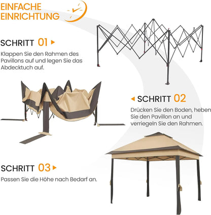 Outdoor Gazebo Canopy with 4 Detachable Mosquito Nets,