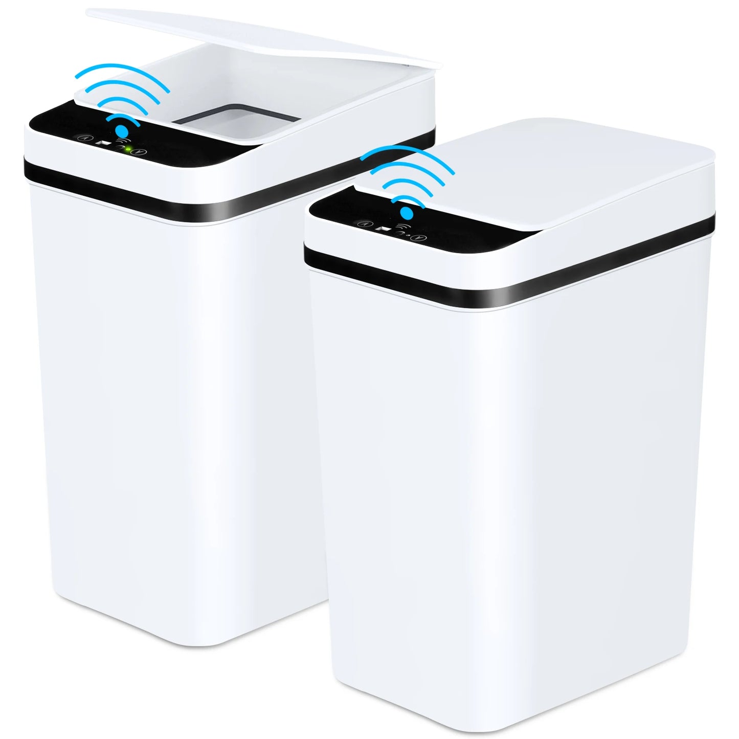 2 Pack 12L Bathroom Automatic Touchless Trash Cans, Motion Sensor