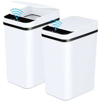 2 Pack 12L Bathroom Automatic Touchless Trash Cans, Motion Sensor