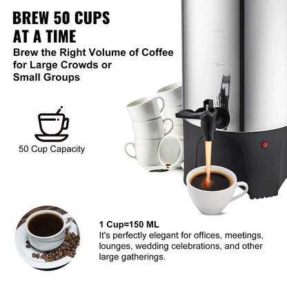 50 Cup 1000 Watt Commercial Quick Brewing Coffee Urn