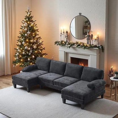 Sectional U-Shaped Sofa with Double Chaise