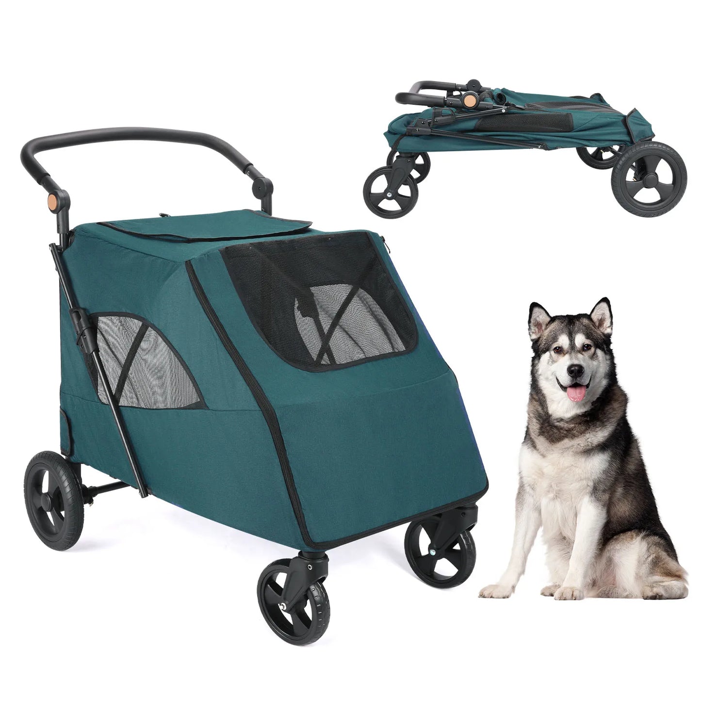 Medium/larger Pet Stroller 4-Wheel