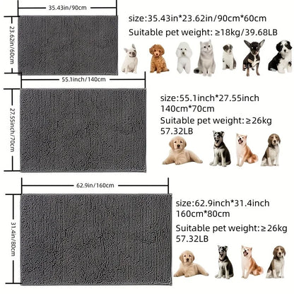 Dog Door Mat For Muddy Paws, Absorbs Moisture & Dirt, Non-Slip Washable