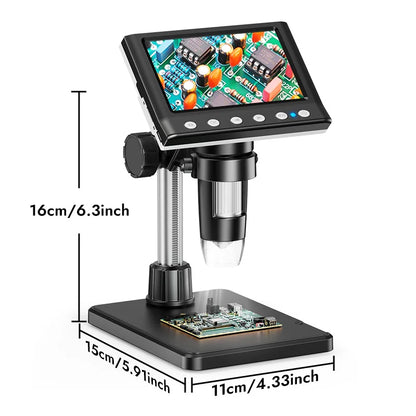 4.3'' Digital Microscope 1000X Coin Microscope 1080P Video Microscope With 8 LEDs