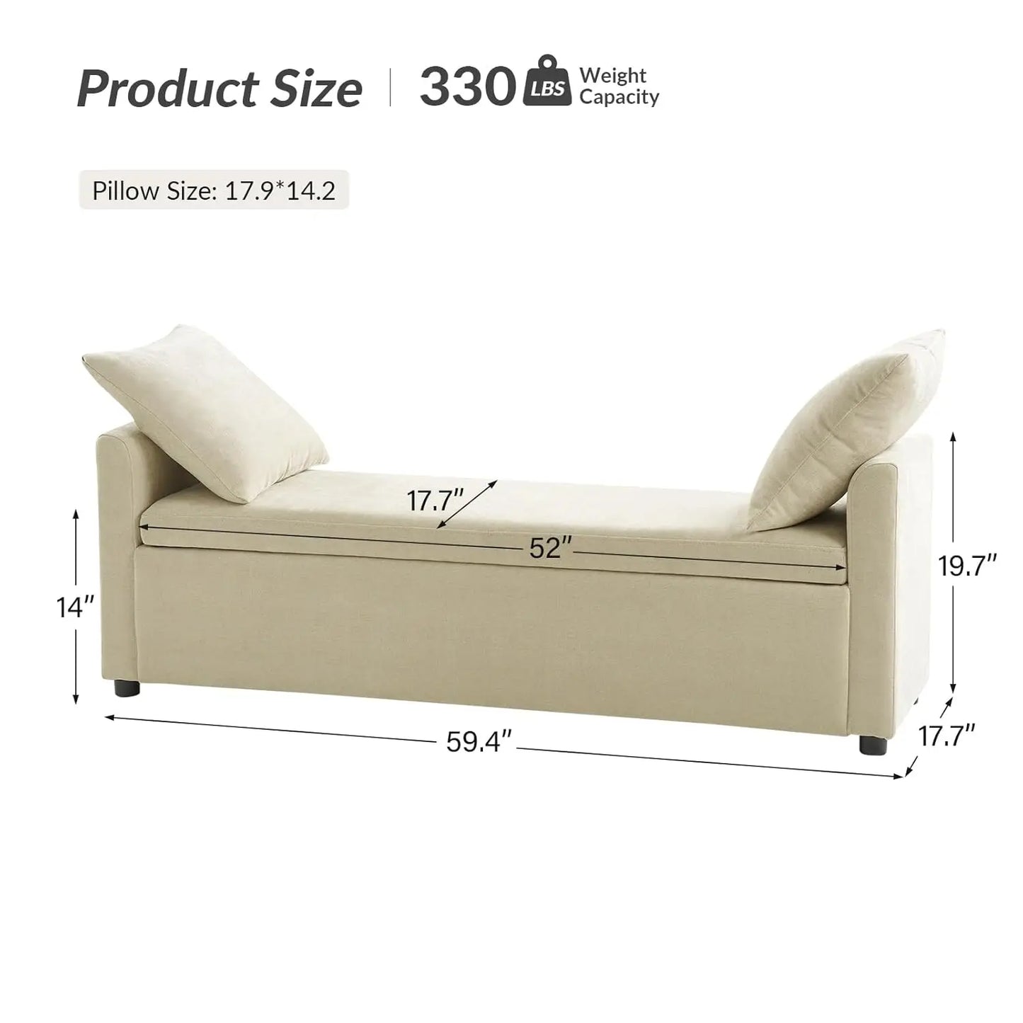 Modern Storage Bench with Throw Pillows