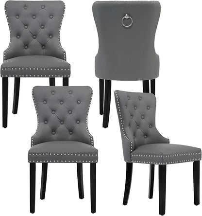 Velvet Tufted Upholstered Dining Room Chair with Stainless Steel Legs