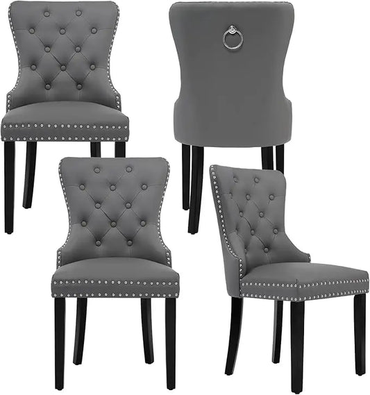 Velvet Tufted Upholstered Dining Room Chair with Stainless Steel Legs