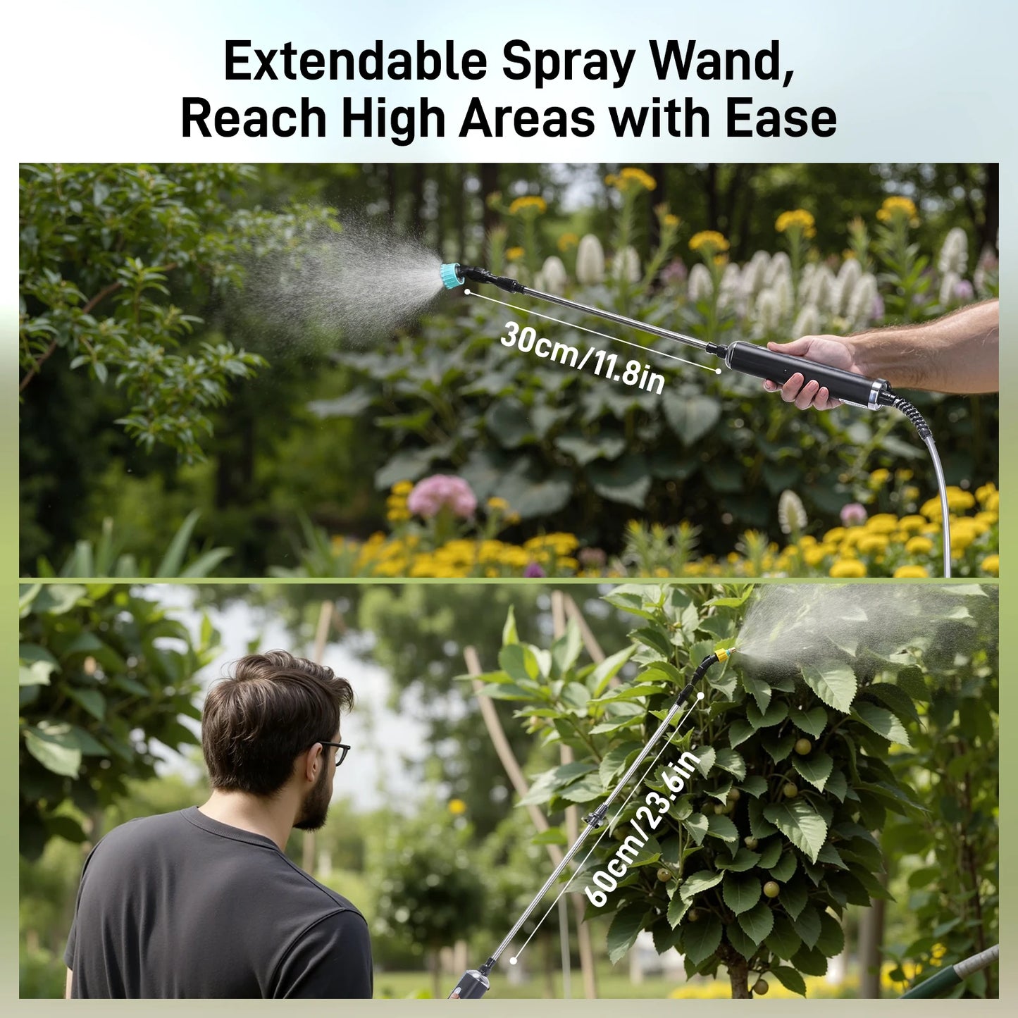 2.1 Gallon Electric Garden Sprayer w/Adjustable Shoulder Strap & 2000mAh Battery