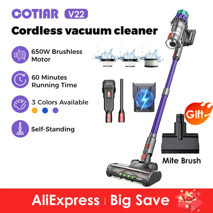 Cordless Handheld Vacuum Cleaner with Removable Battery