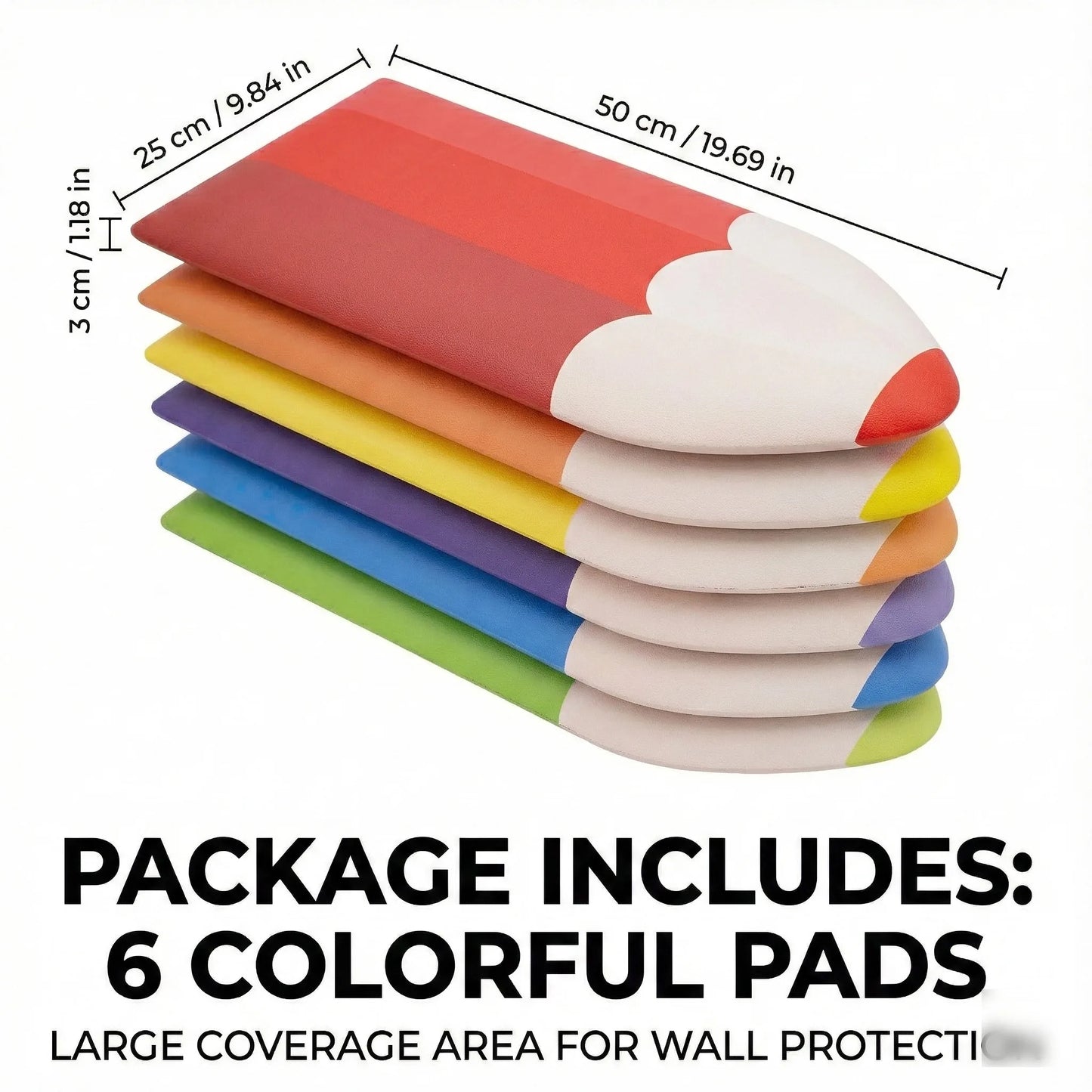 6Pcs 3D Pencil Wall Padding Soft PU Leather Sticker Self Adhesive Mat