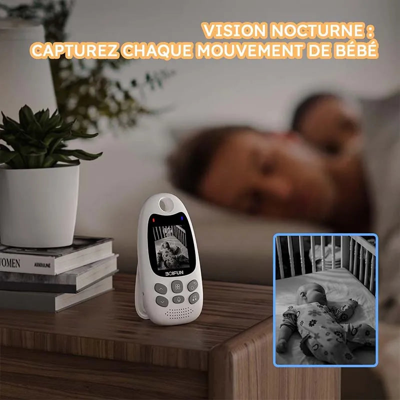 Portable Baby
Baby Monitor w/Camera, Vox Function, Temperature Sensor
