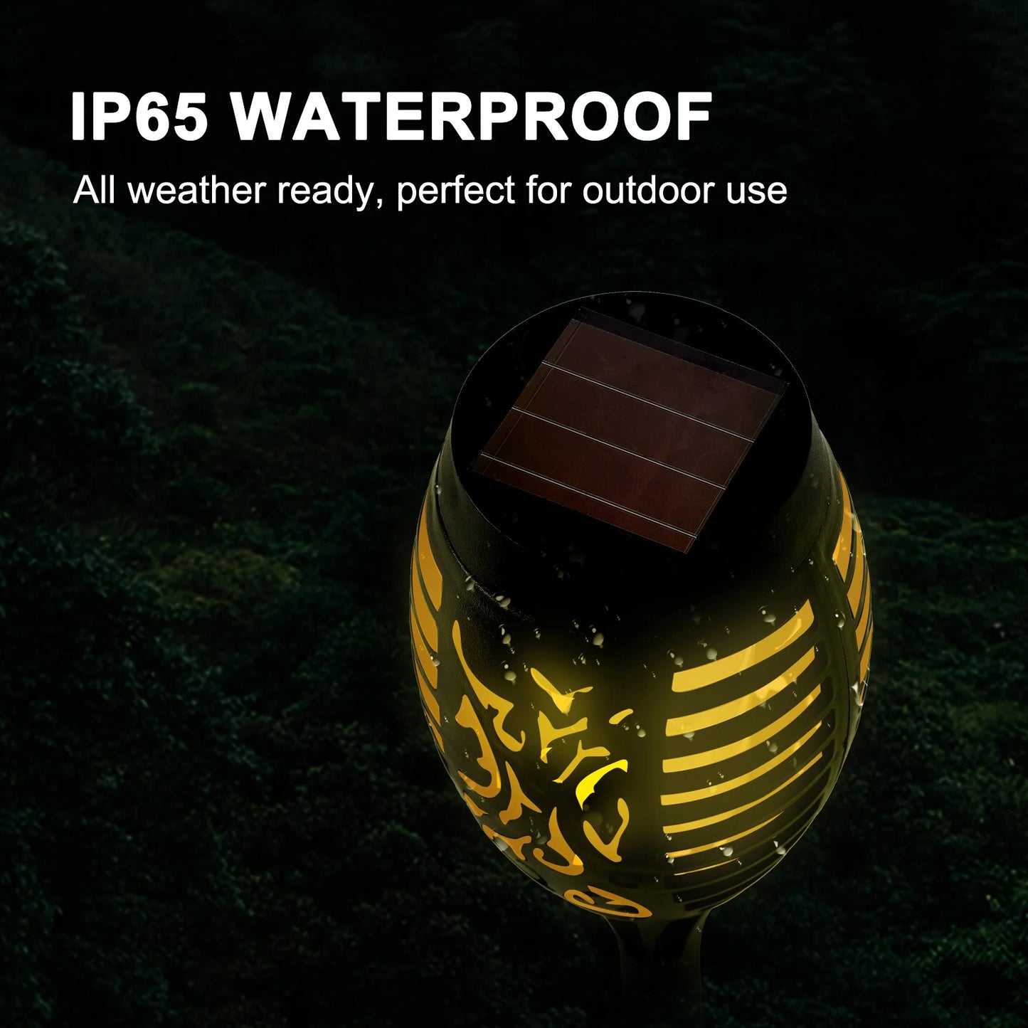 Waterproof Outdoor LED Solar Torch Lights w/Flickering Flame