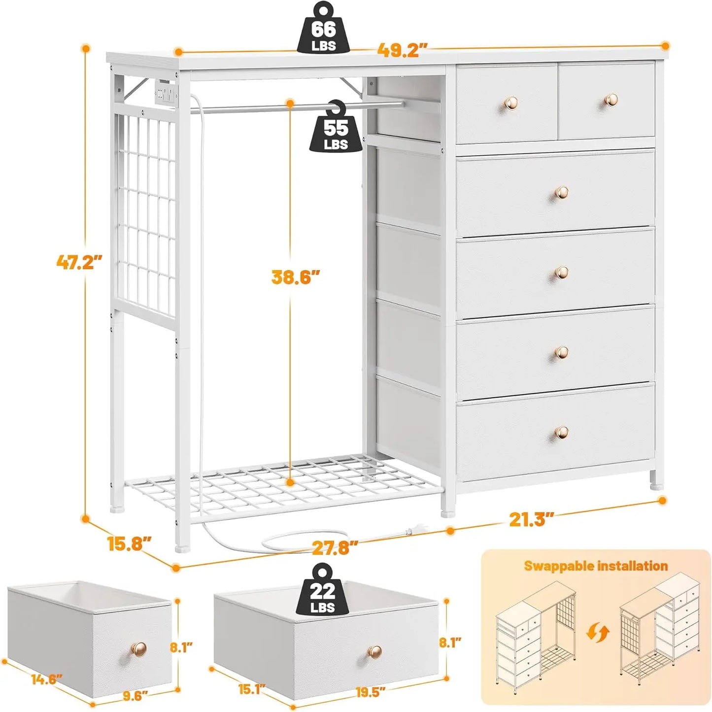 Dresser With Hanging Rack