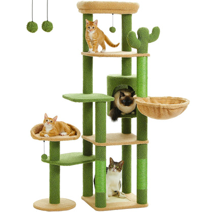 Multi-Level Cat Tree With Scratching Post and Hammock