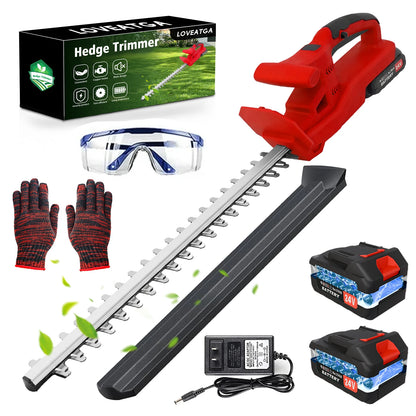 20-Inch Cordless Electric Hedge Trimmer, Double Blade, Handheld