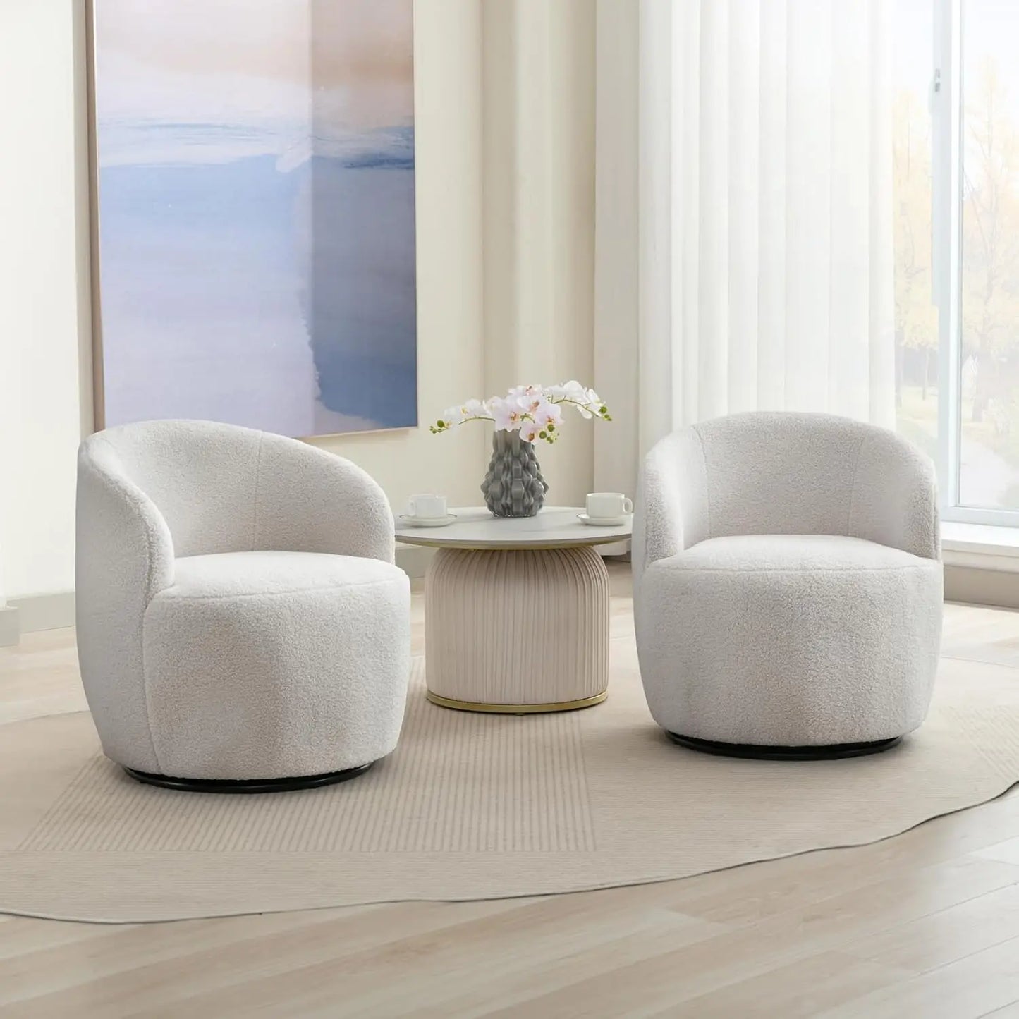 360° Swivel Barrel Chair Set of 2