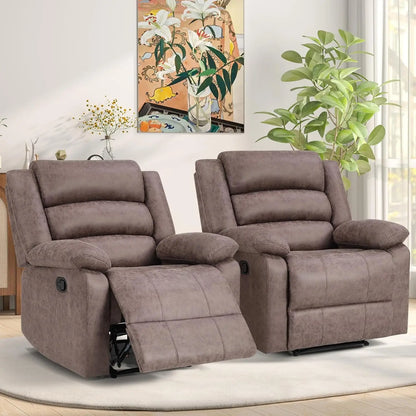 Recliner Chair Set of 2, with Overstuffed Arm and Back