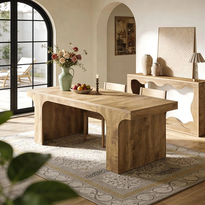 Farmhouse Modern Style Dining Table with Arch Design