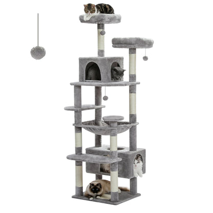 Large Cat Tree with Scratching Posts and Spacious Hammock