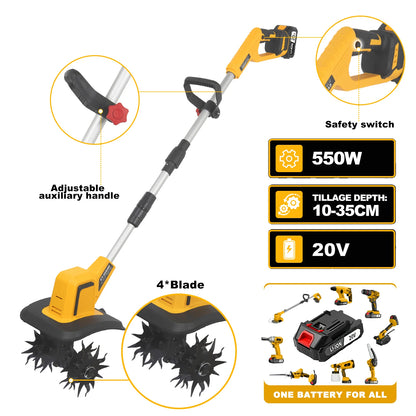 Mini Electric Tiller w/Lithium Battery