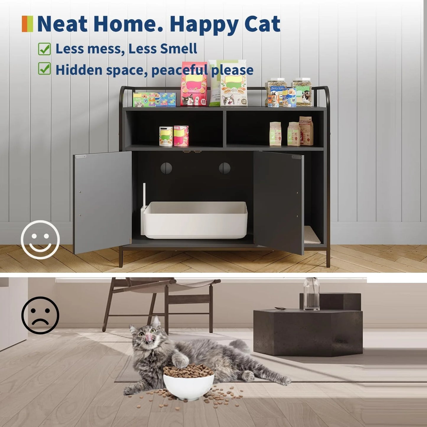 Enclosed/Hidden/Wooden Cat Litter Box