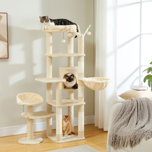 Multi-Level Cat Tree With Scratching Post and Hammock