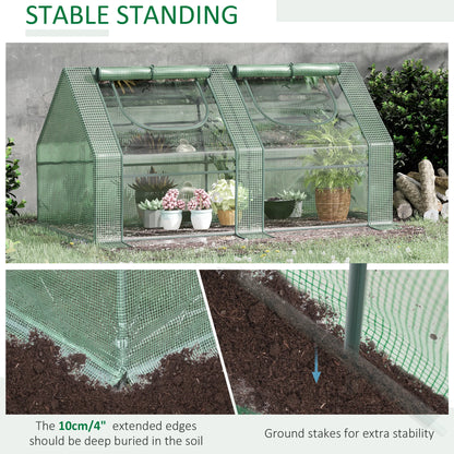 6' X 3' X 3' Portable Garden Greenhouse W/ Pe Mesh Cover & Windows, Green
