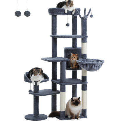 Multi-Level Cat Tree With Scratching Post and Hammock