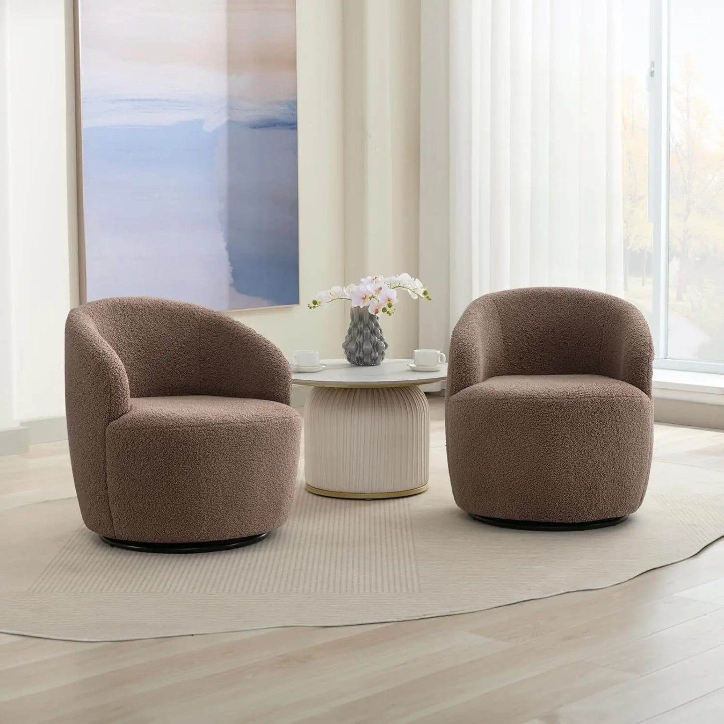 360° Swivel Barrel Chair Set of 2