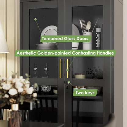 Metal Arched Display Cabinet with Lockable Glass Door and 2 Adjustable Shelves