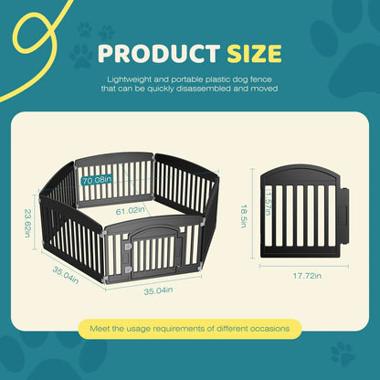 Expandable Durable Pet Fence for Medium Dogs, Indoor Outdoor, Folding