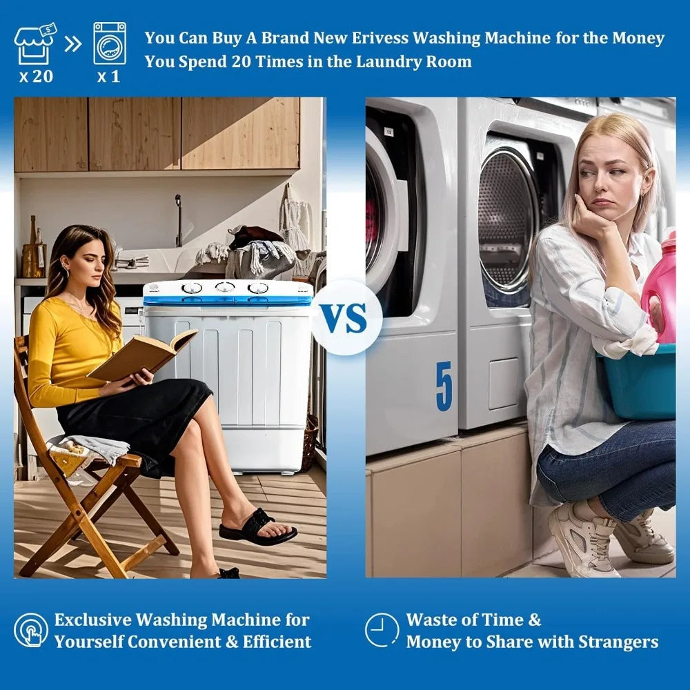 Compact Mini Washing Machine with Drying Rack