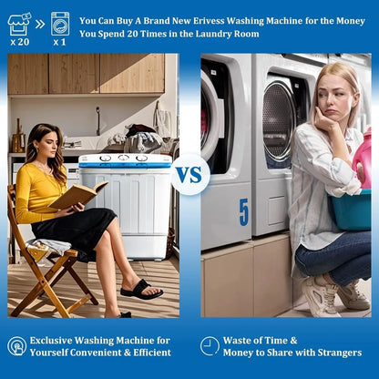 Compact Mini Washing Machine with Drying Rack