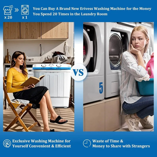 Compact Mini Washing Machine with Drying Rack