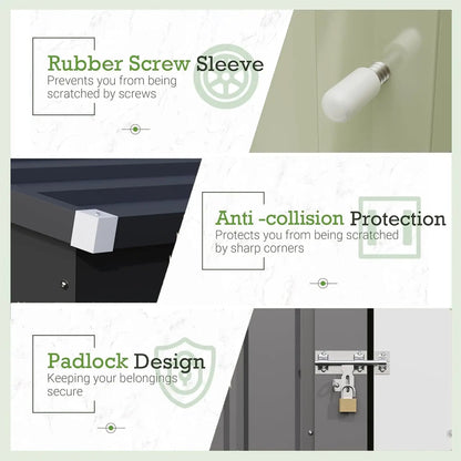 5x3 FT Metal Storage Shed w/Single Lockable Door